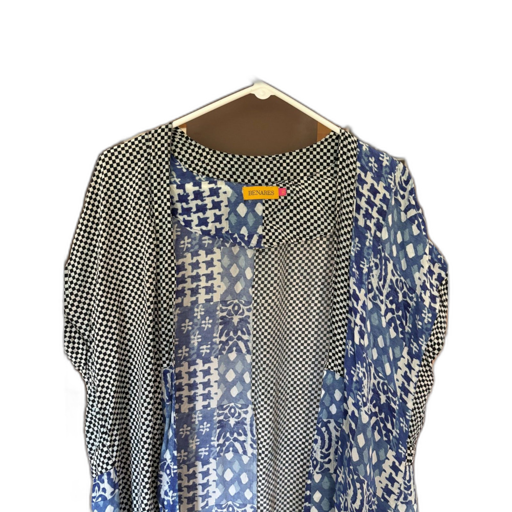 Benares Kimono Women XL Duster Shaw Boho Feminine Cluttercore Free Spirit Hippie - Picture 4 of 7
